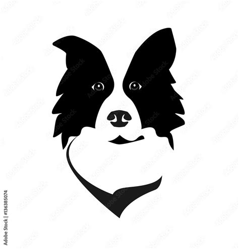 Border Collie head logo icon vector. Dog face simple design. Stock ...