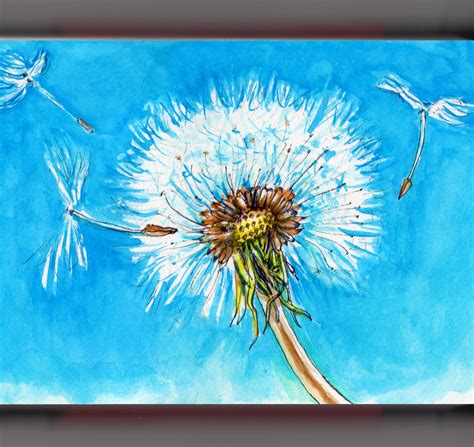 Blowing Dandelion Painting at PaintingValley.com | Explore collection ...