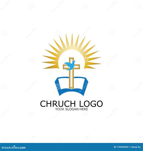 Logo Church.christian Symbol,the Bible and the Cross of Jesus Christ-vector Stock Vector ...