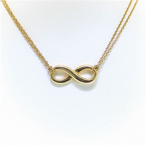 Estate Tiffany & Co. Tiffany Infinity Pendant 18k Yellow Gold 16 ...