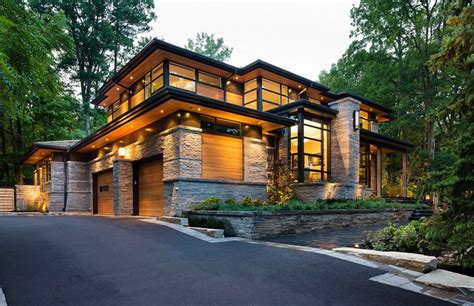 Glass wood stone | House designs exterior, House styles, Modern exterior