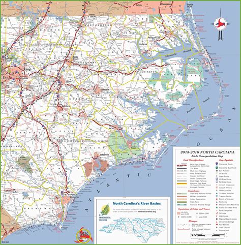 North Carolina Coast Map Cities | Cities And Towns Map