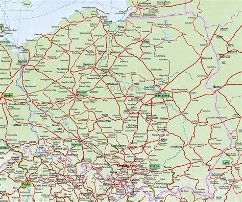 Poland Map Passenger Rail Services