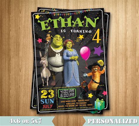 SHREK Invitation Shrek Birthday Shrek Party Invitation | Etsy