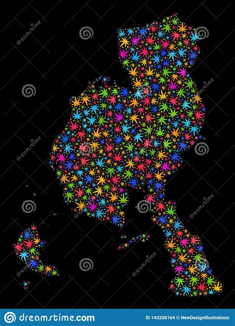 Mosaic Veraguas Province Map of Colorful Cannabis Leaves Stock Vector - Illustration of ...