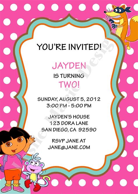 Dora the Explorer Printable Invitations and Party Decorations | Etsy