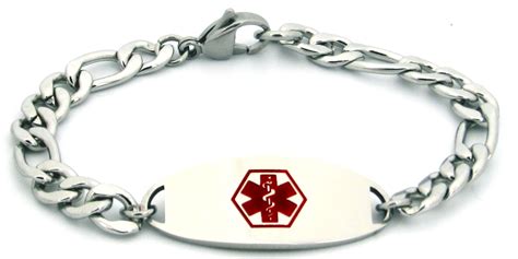 Here's a strong yet elegant all stainless steel medical ID bracelet that allows 5 lines of ...