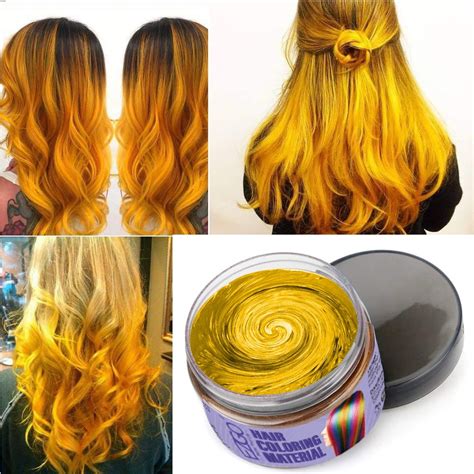 Mofajang Hair Wax Temporary Hair Coloring Styling Cream Mud Dye - Yellow Gold - Walmart.com ...