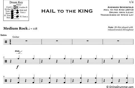 Hail to the King - Avenged Sevenfold - Drum Sheet Music | OnlineDrummer.com