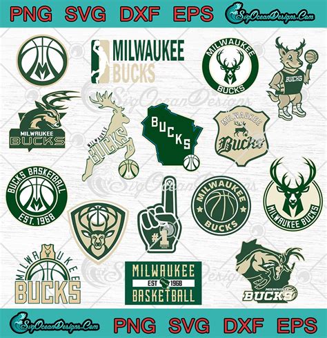 Milwaukee Bucks Logo Bundle SVG PNG EPS DXF - Milwaukee Bucks Basketball Team Cricut Cameo File ...