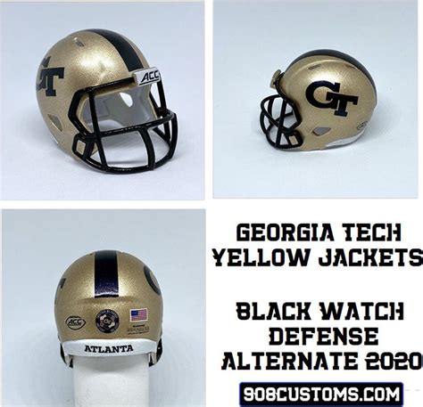 Custom Pocket Pro Helmet NCAA Georgia Tech Yellow Jackets Alternate ...