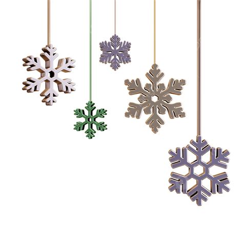 Snow Flake Crystal Winter Christmas Decoration 3d Hd Illustration, Snow ...