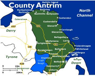 Map of Co Antrim Ireland | Ireland | Pinterest | Antrim ireland and Ireland