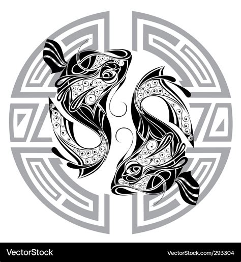 Zodiac signs pisces Royalty Free Vector Image - VectorStock