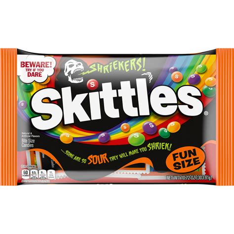 Skittles Shriekers Fun Size Sour Halloween Chewy Candy, 10.72oz Bag - Walmart.com - Walmart.com