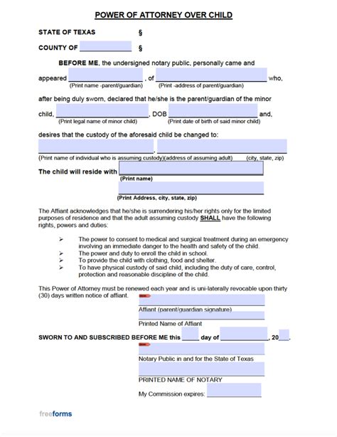 Free Printable Texas Legal Forms