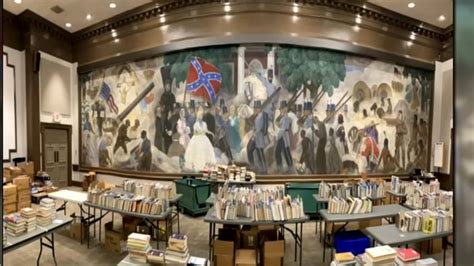 Controversial mural inside NC library depicts Confederate flag, images ...