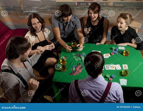 Young People Playing Poker. Stock Image - Image of drink, sport: 18195439