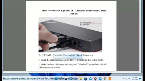 Download & UPDATE ThinkPad Thunderbolt 3 Dock Driver for Windows 10 - YouTube