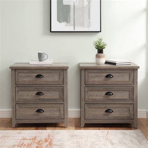 Middlebrook 3-Drawer Farmhouse Nightstands, Set of 2 - Overstock ...