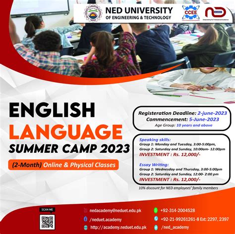 English Language summer camp 2023 | NED Academy - CCEE | CMPP