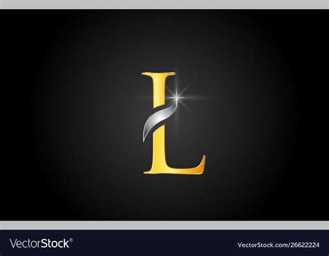 Yellow gold alphabet letter l logo company icon Vector Image , #Ad, #alphabet, #letter, #Yellow ...