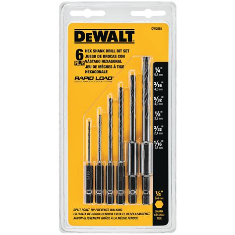 6 Pc. Hex Shank Drill Bit Set - DW2551 | DEWALT