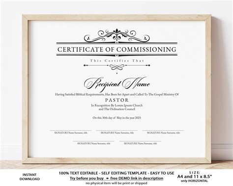 Commissioning Certificate