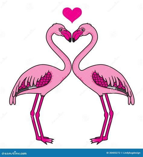 Flamingo Heart Clipart Image