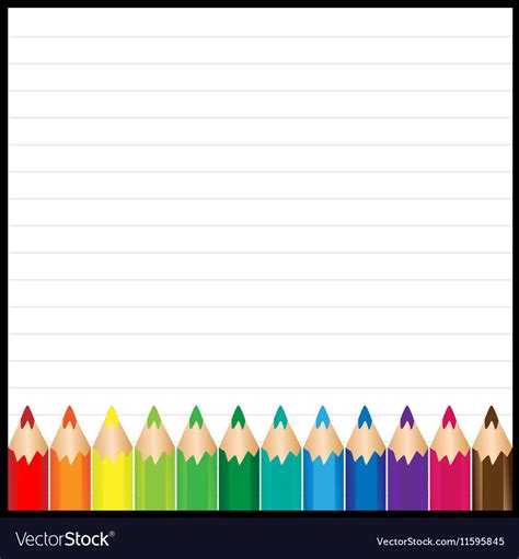 Colorful pencil with paper background Royalty Free Vector