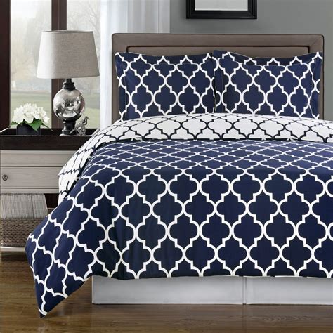 Navy Blue and White Comforter and Bedding Sets