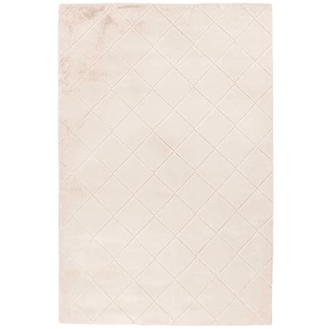 Tapis super soft à motif 3D losanges blanc Ivoire 80x150cm Fur | Maisons du Monde