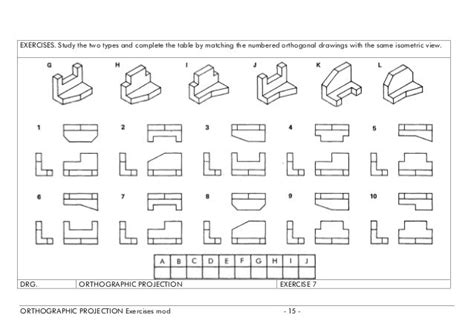 Orthographic Projection Worksheets