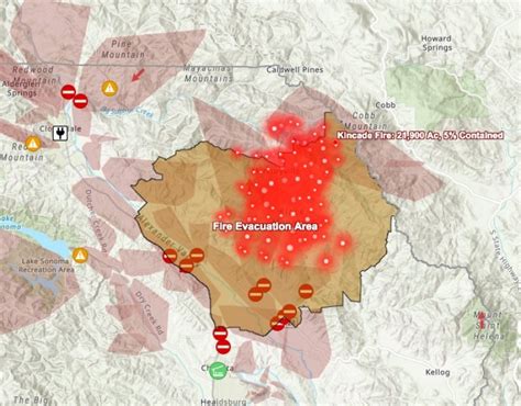 California Wildfire Evacuation Map: Tick, Kincade, Old Water Fires ...