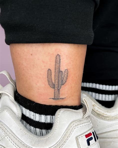 Minimalist Small Cactus Tattoo by @j_nopain - Tattoogrid.net