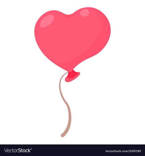 Heart shaped pink balloon icon cartoon style Vector Image