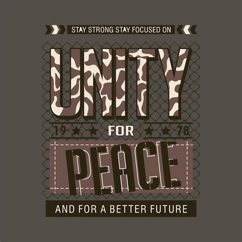 Premium Vector | Unity and peace slogan lettering, abstract graphic ...