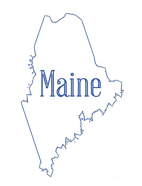 Maine State Outline Map Digital Art by Bigalbaloo Stock - Fine Art America