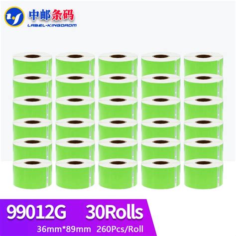 30-Rolls-Green-Color-Generic-Dymo-99012-Label-Sticker-36mm-89mm-260Pcs-Compatible-for-LW400 ...