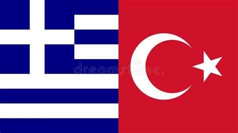 Greece Vs Turkey Flags Illustration Stock Illustration - Illustration of work, concept: 194607249