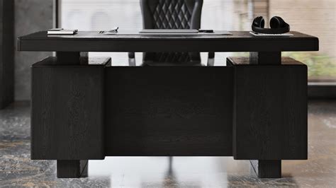 Monroe Black Wood Executive Desk | Modern & Contemporary Office | Zuri ...