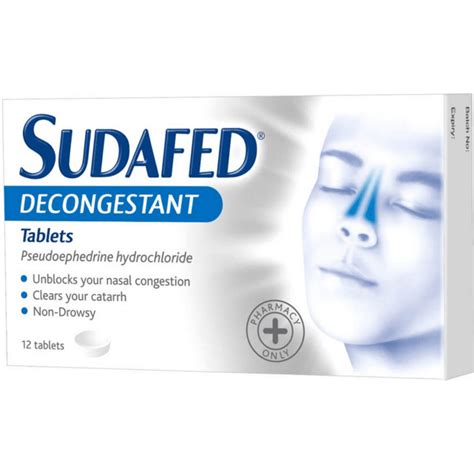 Sudafed Nasal Congestion Tablets - Medicines from Evans Pharmacy UK