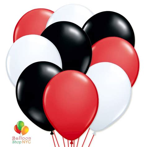 Ultimate Red Black & White Latex Party Balloons From Balloon Shop NYC