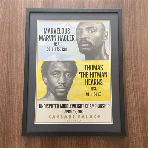 "Hagler vs Hearns Poster" - Original Framed Pencil Sketch – chrissmallart