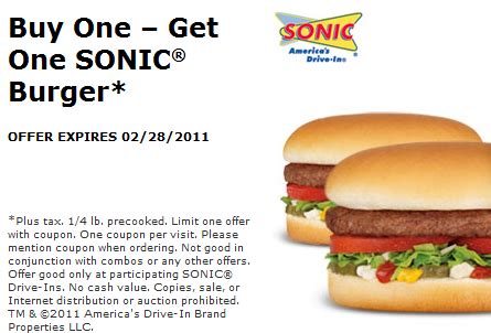 sonic BOGO coupon - A Thrifty Mom - Recipes, Crafts, DIY and more