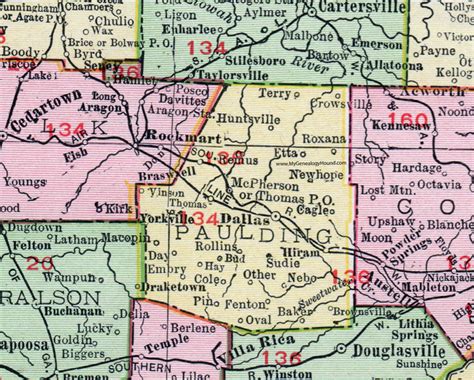 Map Of Paulding County Ga - Sasha Costanza