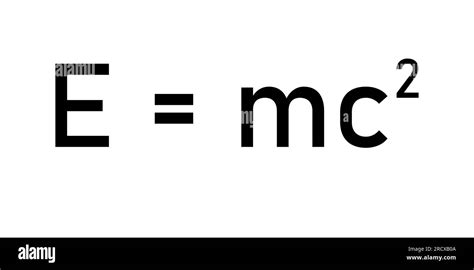 Einstein's formula. Energy, mass and speed of light equation. EMC formula. Mass and energy ...