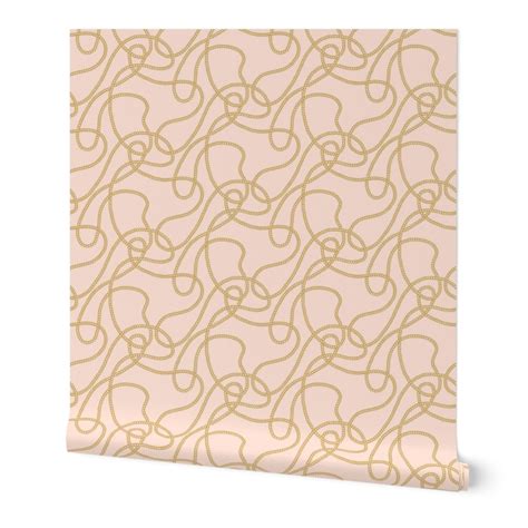 connells chain_pale peach and mustard Wallpaper | Spoonflower