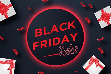 Red Black Friday sale banner with gift box and confetti 681154 Vector ...