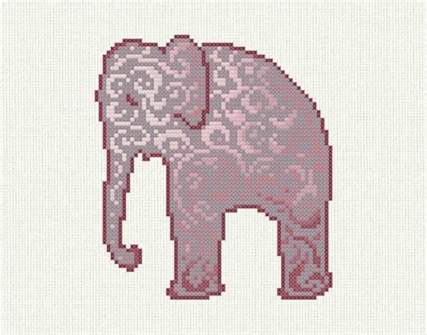 Cross Stitch Pattern Elephant Baby Abstract, Set of 5 Counted Charts, Kids PDF, Embroidery ...